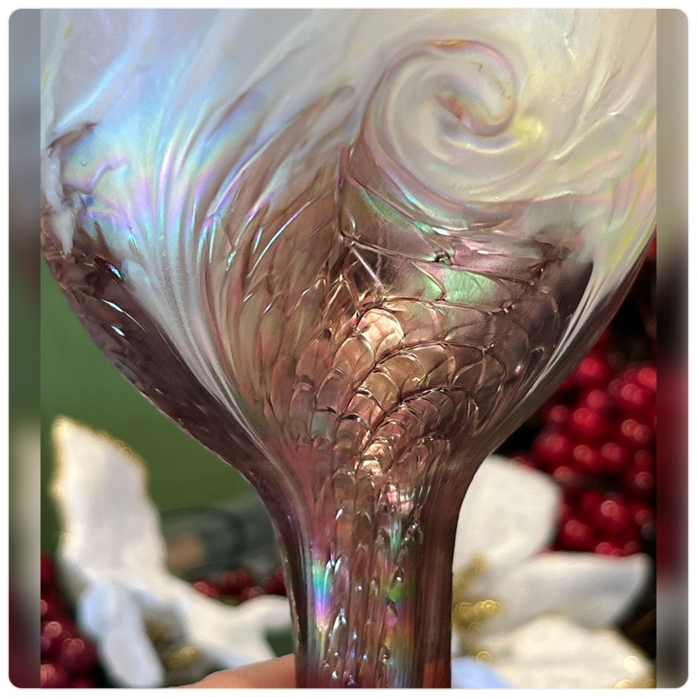 Ron Hinkle-Glass Art Hand Blown/Hand Signed-2004 Wine Goblet-Rare. - Picture 5 of 9